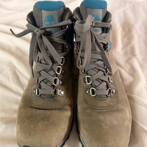 Timberland Women's Gray and Teal Hiking Boots